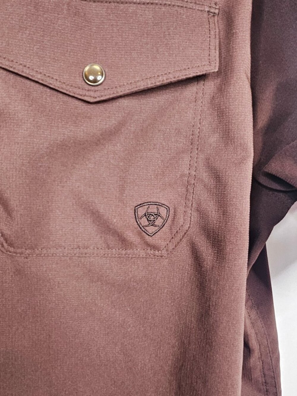 AriatTEK | Snap Shirt Lightweight Western | Brown | Size M - Picture 10 of 14